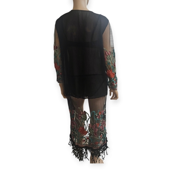 Open Embroidered Robe - Picture 4 of 10